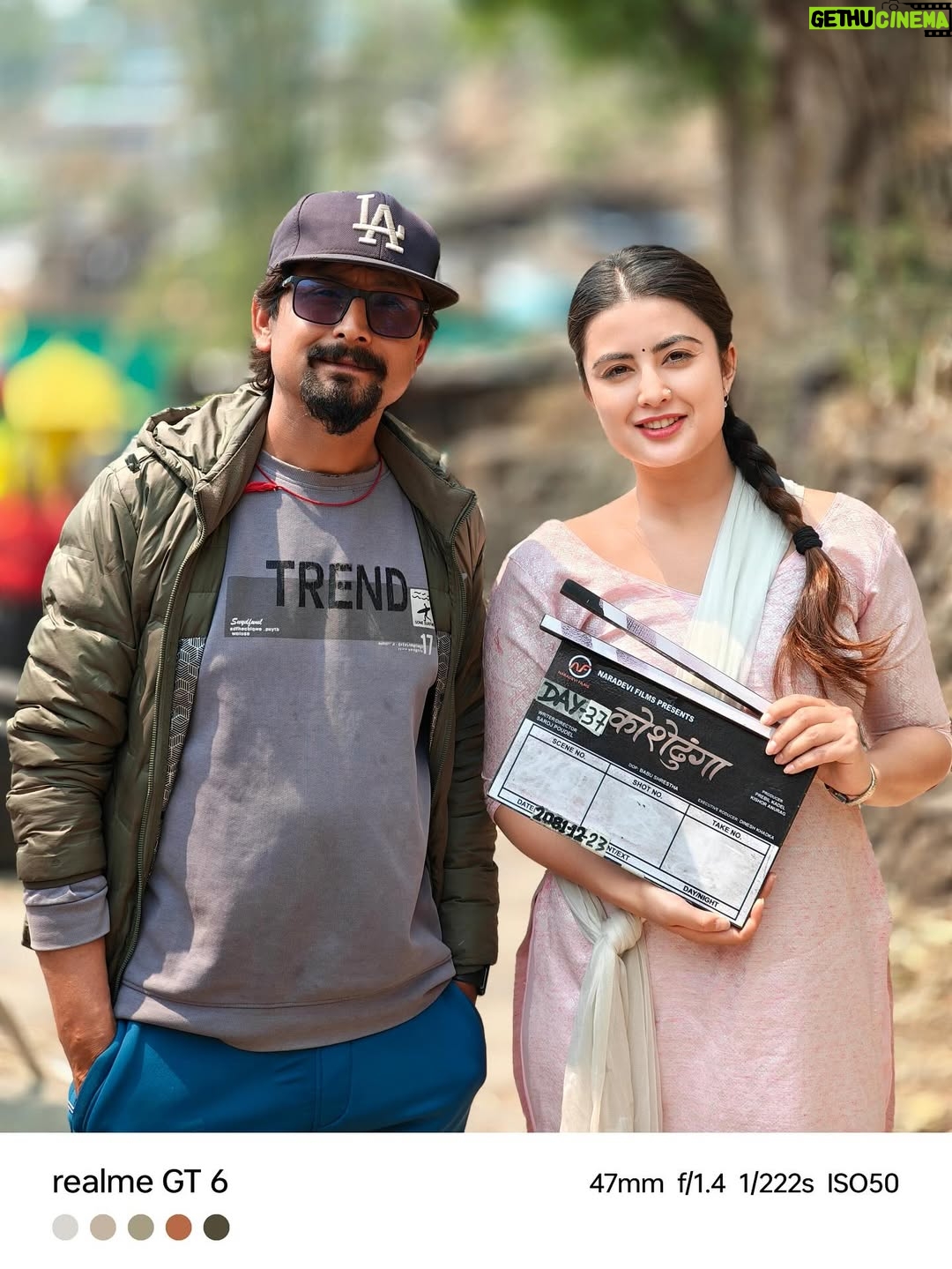 Niti Shah - 9.8K Likes - #Koshedhunga 🎥🎬 For someone just starting out, you dream of being part of something big and I’m so grateful I got to experience that with this one. 
When @director.sarojpoudel sir the director of the iconic 'Purna Bahadur Ko Sarangi' called me for a role in his next movie, I was in complete disbelief. Some opportunities truly feel like blessings that come knocking at your door, and this was one of them. I’m so grateful for the trust and kindness he showed me throughout this journey.For a newcomer like me, working alongside the best of the best in the industry @surakshyapanta and @actoreecha di was more than just happiness, it was a dream come true. Can’t wait for you all to watch this beautiful film! Hitting theaters on Bhadra 12 / August 28🌷