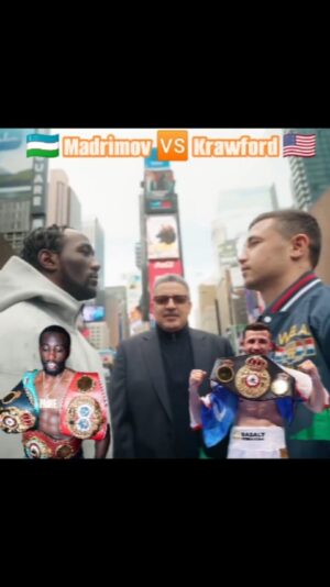 Ozoda Nursaidova Instagram - š„šŗšæIsroil Madrimov va šŗšøTerens Krawford New Yorkning mashxur Times Squareda ham face to faceš Marosimi O'tkazishdi.
.
.
.
.
#boxing #madrimov #boks #boxingday #champions #usa #uzboks #uzbekistan #dazn #timessquare