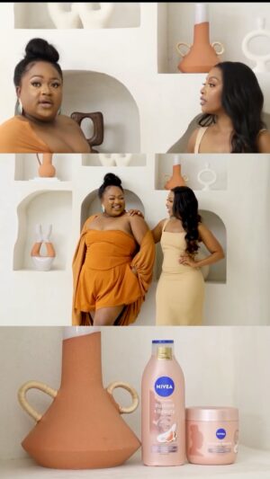 Pearl Modiadie Instagram - Melanin-rich skin has less risk of premature aging, however, it is also more prone to visible scars and dark marks. This is our NIVEA journey to embracing our radiant, confident, and beautifully melanated skin.
✨The Radiant & Beauty Even Glow formula (pink bottle) is perfect for @tumipowerhouse's hyperpigmentation – with 95% Pure Vitamin C, Turmeric, and Pearl Extract, it reduces hyperpigmentation, fades dark spots, and boosts cell renewal. I also use it during the day since it also provides sun protection.
✨ The Radiant and Beauty Advanced Care formula (brown bottle) is packed with 5 natural oils & 5 vitamins to nourish, protect, and strengthen my skin barrier.
Which @niveasouthafrica bottle will you be reaching for? And have you ever felt like your skin has held you back? Let's chat in the comments.
#AllTheGlowWithNIVEA #NIVEAIsForSkin #NIVEA #NIVEARadiantReflections #BodyCare #SelfCare