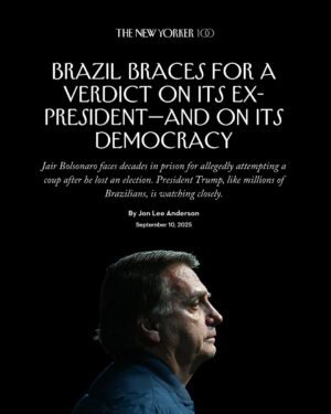 Petra Costa Instagram - Honrado que Jon Lee Anderson escreveu na @newyorkermag sobre nossa investigação em “Apocalipse nos Trópicos” no contexto do julgamento de Bolsonaro. Estamos em um momento da história onde os Estados Unidos poderiam aprender muito com o Brasil sobre como lidar com pessoas envolvidas em tentativas de golpe.
Como eu disse no artigo, o Brasil nunca julgou os militares pelo que fizeram durante a ditadura. Eles nunca foram punidos por esses crimes. Bolsonaro foi eleito presidente celebrando esses crimes. Se ele for condenado, será um marco civilizacional para o Brasil. Em um país moldado por golpes, esta poderia ser a primeira vez que alguém é enviado para a prisão por incitar um.
O link para o artigo na descrição do perfil ou em bit.ly/thenewyorker-veredict
__________
Honored that Jon Lee Anderson wrote about our investigation in ‘Apocalypse in the Tropics’ in the contexts of Bolsonaro’s trial. We are in a moment in history where the United States could learn a lot from Brazil about how to reckon with people involved in coup attempts.
As I said to in the article, Brazil never tried the military for what they did during their dictatorship. They were never punished for those crimes. Bolsonaro was elected President celebrating those crimes. If he is convicted, it will be a civilizational milestone for Brazil. In a country shaped by coups, this could be the first time someone is sent to prison for inciting one.
Link to the full article in my bio or at bit.ly/thenewyorker-veredict