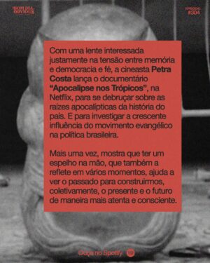 Petra Costa Instagram - Tem novo episódio de Bom Dia, Obvious com a cineasta @petracostal e @marcelaceribelli conversando sobre democracia, religião e esperança ativa. Petra lança o documentário “Apocalipse nos Trópicos”, na Netflix, e explica o que significa, para ela, contar histórias por lentes não patriarcais. Ouça no Spotify e nas demais plataformas de áudio.