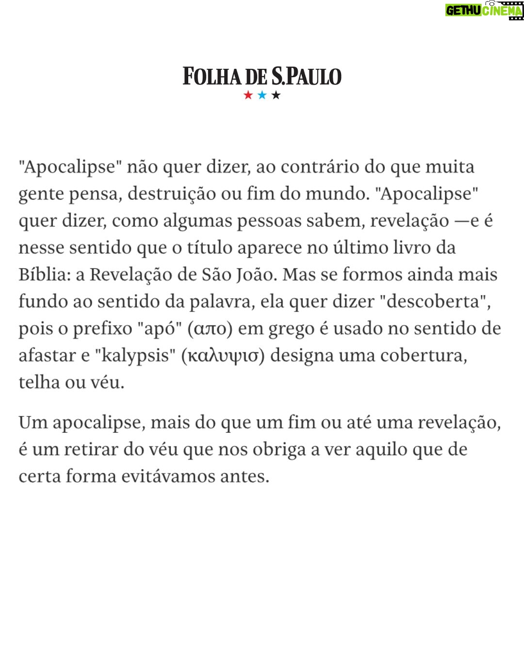Petra Costa - 5K Likes - O Rui Tavares foi um grande colaborador do projeto ‘Apocalipse nos Trópicos’. Gracias pelo coluna @ruitavarespt !