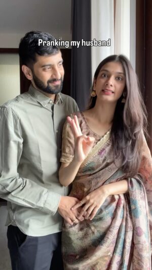 Pooja Bafna Instagram - It was fun to call him ugly 🫣 who will you try this with ? Tag and tell them 🫣😂
#couplegoals #cutecouple #reelsinstagram #funreel #comedyreel #husbandandwife #trendingreels #viralvideos #explorepage #poojakaranbafna
Couple goals , pranking my husband , cute couple , comedy reels , trending reels , viral videos , Pooja Karan Bafna