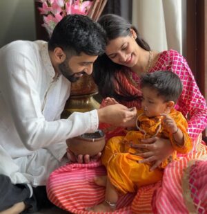 Pooja Bafna Instagram - Happy Krishna Janmashtami 🫶🏻✨ Our little Kannah forever ❤️🥰

#krishna #krishnajanmashtami #picture #pictureoftheday #cutebabyboy #son #parenting #happyparenting #happyparents #poojakaranbafna #grithavbafna 

[krishna Janmashtami, picture of the day , cute baby boy , our son , Pooja Karan Bafna , happy parents , grithav Bafna ]