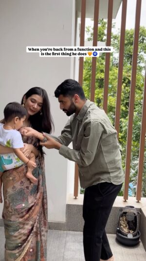 Pooja Bafna Instagram - My green forest 🤌🏻💚 TAG AND SHARE THIS WITH YOUR GREEN FOREST 🧡🫶🏻
#coupleinlove #couplegoals #husbandandwife #marriagegoals #relationshipgoals #reelkarofeelkaro #trendingreels #viralvideos #explorepage #greenforest #poojakaranbafna
Couple goals , marriage , relationship goals, husband and wife , explore page , husband is a green forest , trending , viral couple , poojakaranbafna , sukoon