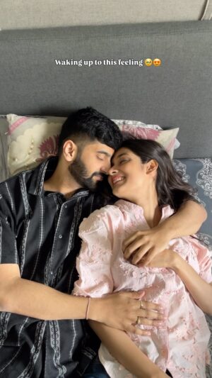 Pooja Bafna Instagram - Isn’t this the best feeling ? Tag and share it with your LOVE 🥹🧡
#couplegoals #cutecouple #marriagegoals #relationshipgoals #husbandandwife #morningslikethese #poojakaranbafna #trendingreels #explorepage #viralvideos
Couple goals , mornings like these , sukoon , husband and wife , marriage and relationship goals , explore page , reels instagram , viral , trending , pooja Karan Bafna
