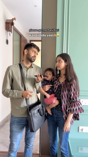 Pooja Bafna Instagram - PANI PURI 😭 TAG and SHARE this with someone who does this 😂🙈
IB : @mrs_bhumij10 @mr_rahulj02 ✨
#couplegoals #cutecouple #comedyreel #greenforest #trendingreels #viralvideos #explorepage #reelsinstagram #relationshipgoals #marriedlife #husbandandwife #sukoon #poojakaranbafna
Couple goals , trending reels , viral videos , relationship goals , married , husband and wife , sukoon , green forest , cute things he does , wife is angry , cutest couple , pooja Karan Bafna, comedy reel