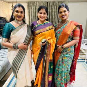 Preethi Sanjiv Instagram - AADI matham finale with my SIL! 
@anits1103 @srutimannar @priyanka_mannar