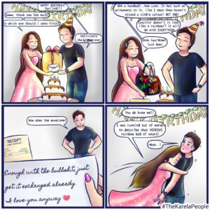 Preethi Singh Instagram - Ep.2 The Ideal Gift!
The Karela People
Illustrator- @undotts.comics
.
.
.
.
.
.
.
.
.
.
#comics #comic #funny #comedy #couplegoals #couples #humor #couplecomics #thekarelapeople