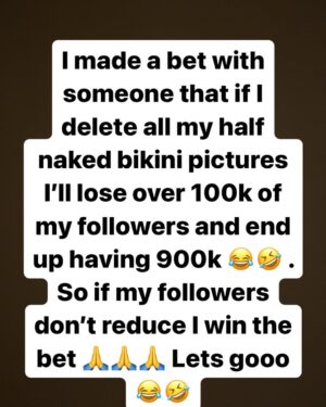 Princess Shingle Instagram - Help me win this bet ya’ll . Comment your prediction below 👇 💃🏾
Let’s go