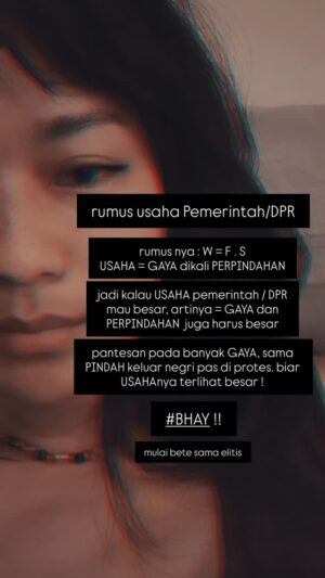 Prisia Nasution Instagram - next mau bahas ENERGI gue untuk nungguin USAHA pemerintah yang ga tau sampe kapan ada hasilnya

Rumus utama untuk Usaha (W) adalah W = F x s (Gaya dikalikan perpindahan). 

Untuk Energi Kinetik (Ek) = ½ mv² (setengah massa dikalikan kecepatan kuadrat), 

sedangkan Energi Potensial (Ep) = mgh 
(massa dikalikan gravitasi dikalikan ketinggian). 

Hubungan usaha dan energi yang penting adalah ∆Ek = W, yang menyatakan bahwa usaha yang dilakukan sama dengan perubahan energi kinetiknya. 

mungkin mereka lebih ngerti kalau pakai rumus fisika dan matematik. abis udah dikasih tau sampe di DEMO, pada ngga paham.