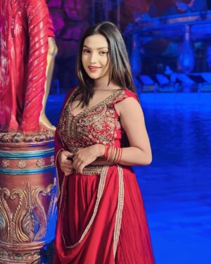 Priyanshi Pandey Instagram - Red❤️,of course, is the colour of the interior of our bodies. In a way it’s inside out, red.”💍🎀
.
.
.
.
.
.
.
#photo #photooftheday #red #lehnga #style #photographer #photographers #photographylovers #viral #insta #instagram