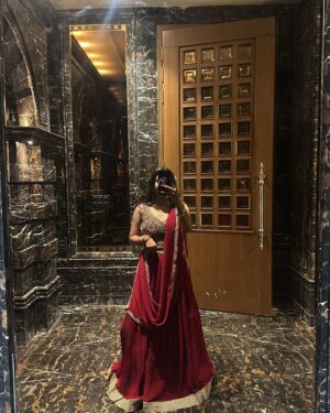 Priyanshi Pandey Instagram - Red❤️,of course, is the colour of the interior of our bodies. In a way it’s inside out, red.”💍🎀
.
.
.
.
.
.
.
#photo #photooftheday #red #lehnga #style #photographer #photographers #photographylovers #viral #insta #instagram