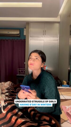 Radhika Guglani Instagram - Tag your friend who has her birthday in Winters🥶🥲
.
.
.
.
#winters #birthday #struggle #girlmemes #girls #winterstruggle #winterborn #thandi