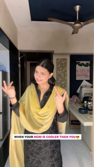 Radhika Guglani Instagram - People be causally having such cool moms!🥹
.
.
.
.
#mom #mommemes #coolgirl #desifam #dreamworld #chillparents #funreels
