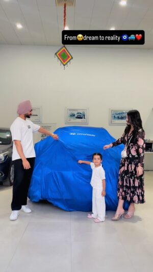 Rajdeep Kullar Instagram - Dreams do come true ! My first car is here 🚗🧿♥️ & This moment is very special for me 🥹❤️Waheguru ji tuhada lakh lakh shukrana 🙏🏻
#newcar #wmk
#rajdeepkullar #explore #love #jatti