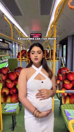 Rashika Dobriyal Instagram - If rudeness and logic is a person š
.
.
.
.
.
#reelsinstagram #reels #explore #darkhumor #explorepage #reelitfeelit #bus #pregnant