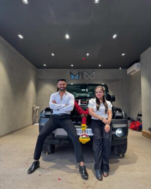 Rashmitha Poojary Instagram - Welcome to the family ❤️ (Thar Roxx ) ❤️
#couplegoals #vjpawankirashmi #vjpawansingh #rashmithapoojary #maanvishkiduniya #tharroxx #4x4 #mahindra #tharroxx4x4