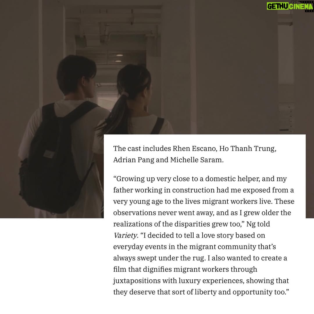 Rhen Escano - 3 Likes - Thrilled that my first international full-length film #SUNDAY, filmed entirely in Singapore has been featured in @variety. This recognition marks a significant milestone in my journey as an actor and I'm deeply grateful for the opportunity to share our story with a global audience. 

World premiere tonight, 06 Dec, Wed at Singapore International Film Festival @sgiffest under the Singapore Panorama Section. 

@runamokrun 
@mm2singapore 

#SundayFilm #SGIFFEST2023
