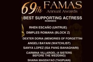 Rhen Escano Instagram - Maraming salamat sa nominasyon, #FAMAS. 
The recognition is already enough.

Congratulations to the whole team #UnTrue. 8 nominations!