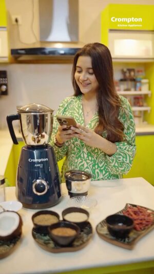 Rimpa Roy Instagram - Genelia’s secret to the finest chutney is finally out! Crompton Ameo Pro mixer grinder - The Secret of Fine Taste.
With the Crompton Ameo Pro mixer grinder, I’ve now mastered the art of making the perfect Jawas chutney. Ameo Pro’s MaxiGrind Technology tackles tough ingredients like coconut and dry haldi effortlessly. No more lumps, just fine taste every time!
Follow @crompton_india for more exciting updates this
festive season!
#CromptonAmeoPro #MaxiGrindTechnology #MixerGrinderMagic #CookingAtHome #IndianFoodLove #HealthyCooking #AD #TheFinestChutneyChallenge #TheSecretOfFineTaste