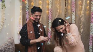 Riya Kishanchandani Instagram - Cheers 🎉 to 1 year of this beautiful day of exchanging rings & (gifts🎁😛)with you ♥️