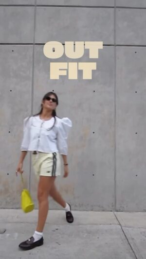 Romina Poza Instagram - outfit check: 💛🤓
Top @mariaanashop 
Shorts @newbalance 
Shoes & sunnies @miumiu