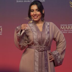 Sahar Seddiki Instagram - Outfit by @majorelle.caftan 
Make up @meryem.elab 
Hair @alaeddine.make_up.hairstyle 
Pictures by @gmr.yassine 

#marrakechinternationalfilmfestival