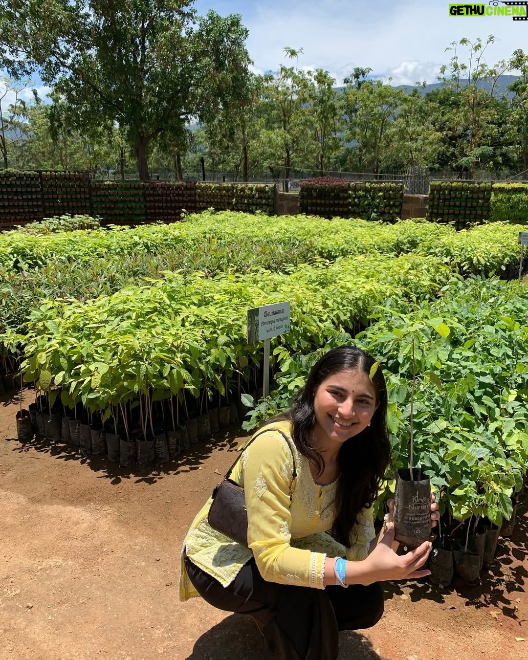 Sai Godbole - 79.1K Likes - Namaskaram🙏🏼❤️
At the foothills of the Velliangiri mountains, my time at the @isha.foundation was surreal. The calm I felt within the serene and spiritually charged space was profound. Surrounded by the inclusivity and warmth of the people, nourished by healthy food, embraced by the purity of the air, and the divinity and grandeur of the Adi Yogi, I felt deeply connected. The energy of the powerfully consecrated Dhyan Linga and the Linga Bhairavi Devi temple has left a lasting impression on my soul. 
It was heartening to witness the immense work being done to address climate change through the Save Soil initiative (we visited the nursery too) and support for farmers. The dedication to empowering underprivileged students at the Isha Vidhya school is truly inspiring. The work Sadhguru and his team of volunteers continue to do is nothing short of remarkable.
Thank you for this incredible experience, for welcoming my mom and me into your sacred space. We left feeling rejuvenated, inspired, and deeply grateful. Shambho.”

Special thank you to Swami Suyagna ji for his kindness, time and generosity🙏🏼
Priyanka Akka and Kinjal Akka @kinjalmehta97 for showing us around the ashram with so much care, your warmth made us feel even more connected to the space🌷
Lots of love to Rudreshi Akka @_rudreshi_ for truly making us feel at home! You are sunshine! ☀️ 
Thank you to Kunal Anna for organising this retreat and Chaitral for coordinating everything! 🤍
And a huge thank you to Daddu @niharshembekar for introducing me to this divine, magical world and to my mom @kulkishori for her company and her efforts to make sure I have this experience ❤️🧿🙏🏼🌟

#ishafoundation #adiyogi #sadhguru