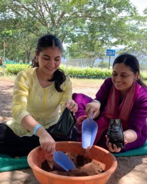 Sai Godbole Instagram - Namaskaram🙏🏼❤️
At the foothills of the Velliangiri mountains, my time at the @isha.foundation was surreal. The calm I felt within the serene and spiritually charged space was profound. Surrounded by the inclusivity and warmth of the people, nourished by healthy food, embraced by the purity of the air, and the divinity and grandeur of the Adi Yogi, I felt deeply connected. The energy of the powerfully consecrated Dhyan Linga and the Linga Bhairavi Devi temple has left a lasting impression on my soul. 
It was heartening to witness the immense work being done to address climate change through the Save Soil initiative (we visited the nursery too) and support for farmers. The dedication to empowering underprivileged students at the Isha Vidhya school is truly inspiring. The work Sadhguru and his team of volunteers continue to do is nothing short of remarkable.
Thank you for this incredible experience, for welcoming my mom and me into your sacred space. We left feeling rejuvenated, inspired, and deeply grateful. Shambho.”

Special thank you to Swami Suyagna ji for his kindness, time and generosity🙏🏼
Priyanka Akka and Kinjal Akka @kinjalmehta97 for showing us around the ashram with so much care, your warmth made us feel even more connected to the space🌷
Lots of love to Rudreshi Akka @_rudreshi_ for truly making us feel at home! You are sunshine! ☀️ 
Thank you to Kunal Anna for organising this retreat and Chaitral for coordinating everything! 🤍
And a huge thank you to Daddu @niharshembekar for introducing me to this divine, magical world and to my mom @kulkishori for her company and her efforts to make sure I have this experience ❤️🧿🙏🏼🌟

#ishafoundation #adiyogi #sadhguru
