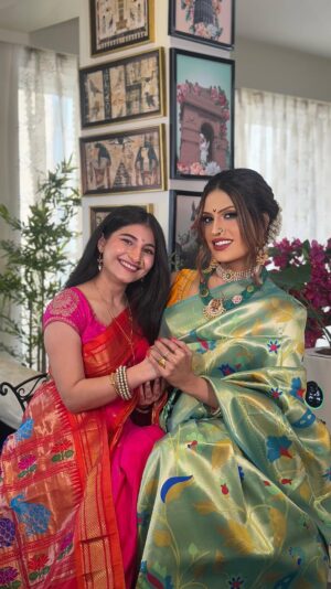 Sai Godbole Instagram - #fabcollab with the absolutely gorgeous and supremely talented @saigodbole 🎀🎀. 

Had so much fun doing this. 

We decided to cover this song - CHANDRA , because it’s one of the most amazing compositions and all In all , one of the musical gems of our generation. 

Composed by the legends @ajayatulofficial 
Sung by the iconic @shreyaghoshal 
And performed on screen by the most gorgeous , my @amrutakhanvilkar tai 🩷🩷 

Hope you all like our cover. 

Can’t wait to meet and sing again 🩷🎀. 

track credits : @timothythampy
recorded and mixed by : @vinaayakpawwar
special thanks @chaitralchourikarr 
Rani’s Make up @mua_abhishek 
Rani’s hair artistry @_raziea 

#reels #reelsinstagram #reelsvideo #reelsindia #reelitfeelit #reelkarofeelkaro #music #cover #marathi #singer #performer #chandra #ranikohenur #saigodbole #collaboration #collab