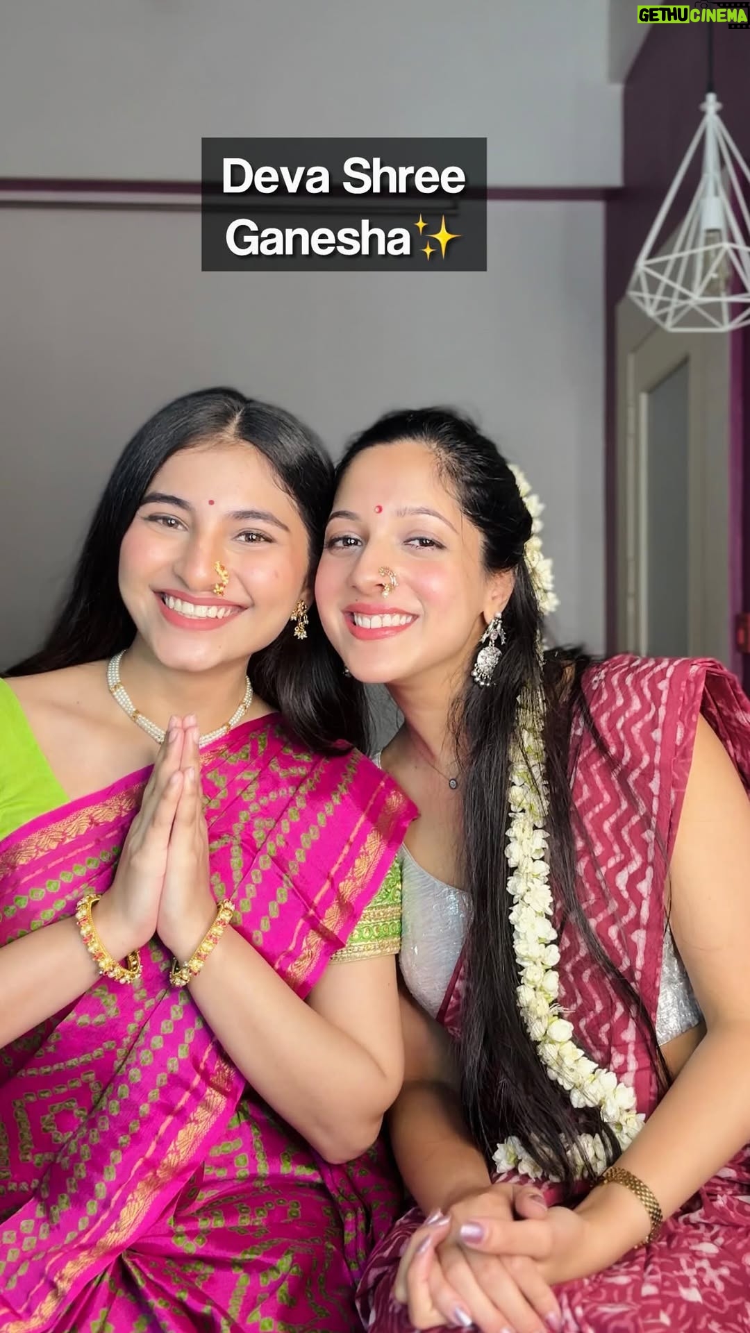 Sai Godbole - 217.1K Likes - Happy Ganesh Chaturthi ✨
Song: Deva Shree Ganesha (@ajayatulofficial)
Avanti’s sari: @nerige.story