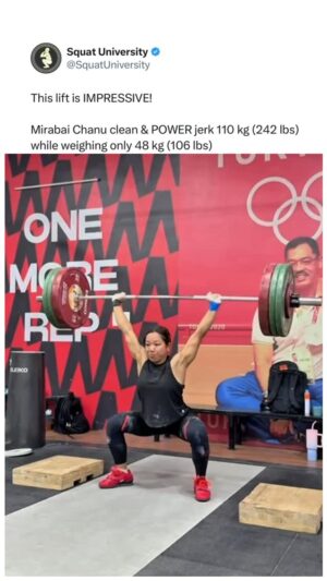 Saikhom Mirabai Chanu Instagram - So great to see @mirabai_chanu back to lifting some heavy weights - and with a POWER jerk!