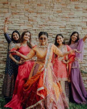 Sakshi Chhajed Instagram - Still remember your phone call “I am getting married” 

That scary, nervous, funny Sakshi sounded excited, confident and happy on her wedding day. 🥰

Over that wedding week we laughed, danced, sang, and had a lot of fun but seeing her in that beautiful wedding dress made everyone emotional. 
A lot to say as that week brought all our childhood memories back and I am grateful to have a friend like you -  crazy, caring and a girl with many dreams. 

My best-friend got married! An unbelievable event happened and now became a lifetime memory. 

The wedding was a blast and truly love was in the air. Wishing you both love and happiness for a lifetime❤️