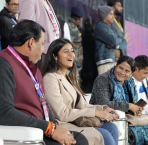 Sanchita Bashu Instagram - After so long, I finally met my Mama, the Secretary General of Indian Hockey. His dedication to the sport and the nation fills me with immense pride. the Hockey India League was such a proud and emotional moment. Watching the game was inspiring, but meeting him after so long made it unforgettable. 🏑❤️”