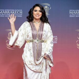 Sandia Tajdin Instagram - @marrakechfilmfestival 💫

👗: @azbik_creations 
💄 : @ghizlan.marsad 

📸: @radiart_agency 

#sandia_tajdin 

⭐️ .