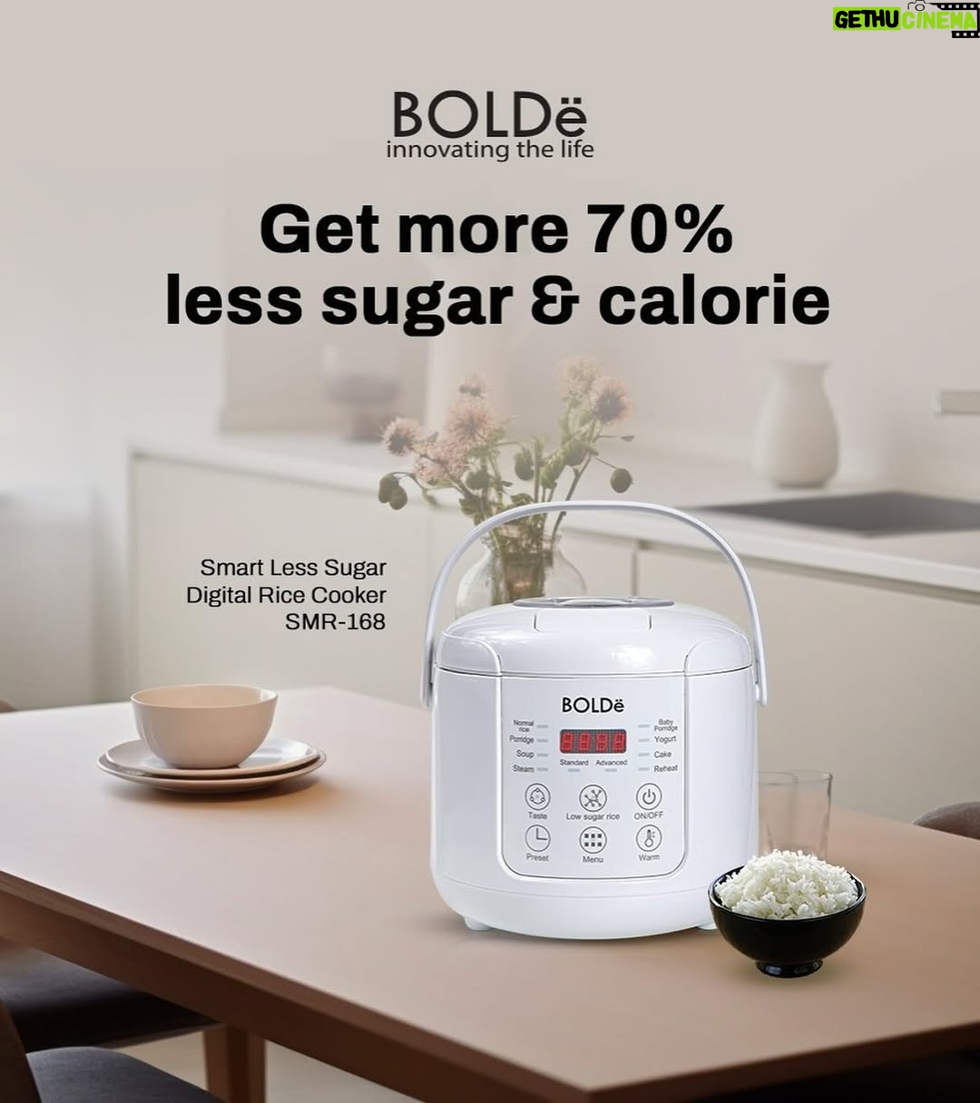 Sandra Dewi - 7.6K Likes - Ini dia nih yang dari kemarin bikin aku penasaran. Baru dari BOLDe! Smart Less Sugar Digital Rice Cooker 🍚

Raih hidup lebih sehat dan praktis dengan Smart Less Sugar Digital Rice Cooker, masak apapun bisa! Dilengkapi dengan:
• 12 Mode Digital LED Display
• ⁠Transparant Visible Display
• ⁠dan dapat mengurangi kadar gula hingga 70%

Sandra Dewi pun menemukan solusi praktis untuk hidup sehat tanpa repot! 💡

#BOLDe #BOLDeIndonesia #SmartLessSugar #DigitalRiceCooker