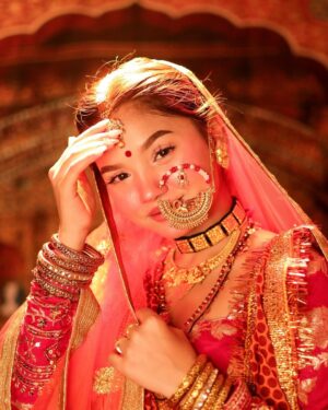 Sapna Nar Bahadur Instagram - In every nath, every braid, lies the soul of the hills~the Uttarakhand bride” 

#inayat_16 #team4saiz #bridallook6