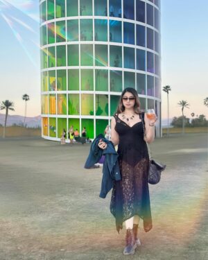 Sarah Azhari Instagram - Coachella 2025 Day 2… spent hours dancing to the sets of Kaskade and Idris Elba at The Quasar stage 💃🪩✨🧿🪬