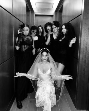 Sarah Hyland Instagram - Dress code: All Black for the Bride in White š¤
