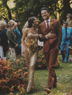 Sarah Hyland Instagram - 3rd anniversary in a row not being spent together, but jokes on you @wellsadams , youāre stuck with me. For life. Even when I involuntarily walk like this at weddings⦠Like⦠you have to pay lawyers to leave me š Happy anniversary loml. Iām so lucky to call you my husband and I love you to Pluto & Back Xx