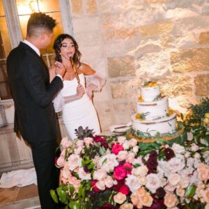 Sarah Hyland Instagram - 2 years married and you still have to be cautious around me with a cake. Happy anniversary my love! I love you 1 anything you say. To Pluto & Back āØ