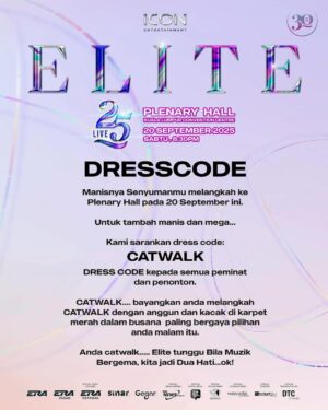 Sasha Saidin Instagram - ‘Di Antara’…. Tinggal 7 hari lagi ELITE Warriors! 💪🏻 💗 Posted @withregram • @eliteofficialmy Berdebar Rasanya Nak Bertentang Mata.. 💖

Azza, Abby, Sasha, Linda dan Watie tidak sabar bertemu mata dengan para peminat. Menyambut baik gegak gempita yang dirasakan sewaktu Konsert genKRU…. kini ELITE LIVE ’25 hadir Istimewa untuk kalian. 
Dah boleh set lagu kat Spotify masing2 ya, tapi jangan lupa janji kita pada malam tu Dresscode CATWALK.. 📲🎼👗👖👕🧢👟🕶️🎒

Kita senaraikan DI ANTARA beberapa tajuk lagu yang bakal dinyanyikan bersama-sama pada minggu depan nanti.. 🎶

W E  A R E  B A C K . . 🙏🏻
🎶💄💋💃🏼👗👠👜💍👛🕶️🎼🎭

#elite
#elitewarriors
#girlpower
#25
#30thAnniversary
#setlist