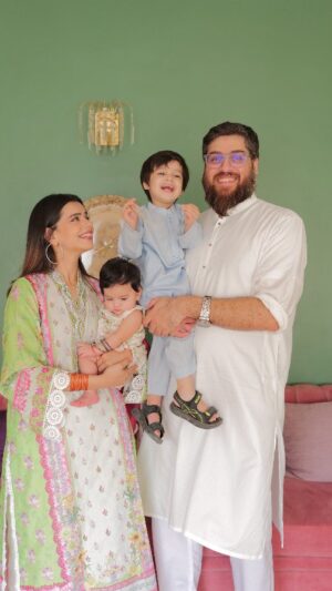 Searha Asghar Instagram - Happy Eid from Us! 
Wearing @chicophicial