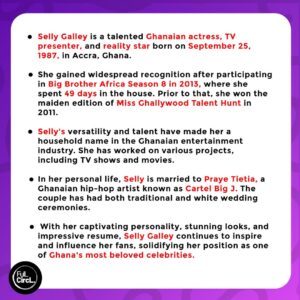 Selly Galley Instagram - #WAP 🚨: Celebrating @sellygalley the Ghanaian actress and TV host who made her mark as Ghana’s rep on Big Brother Africa Season 8. A true star!
#sellygalley #womenappreciation #womenempowerment #explore #explorepage #fullcircl #fullcirclafrica