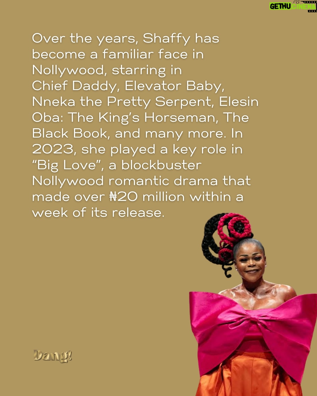 Shaffy Bello - 4.4K Likes - Swipe: Her most groundbreaking feat is her bold return to Nigeria in her 30s to reinvent herself from a U.S.-based singer into one of Nollywood’s most elegant and versatile actresses, proving it’s never too late to chase a new dream and redefine success. Listen to her speak more about her story on the latest episode of @dearifeseries on my YouTube.

@iamshaffybello you’re a role model for strength and creativity in Nollywood!

#DangWoman #Dang