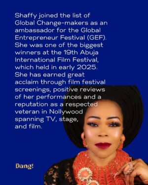 Shaffy Bello Instagram - Swipe: Her most groundbreaking feat is her bold return to Nigeria in her 30s to reinvent herself from a U.S.-based singer into one of Nollywood’s most elegant and versatile actresses, proving it’s never too late to chase a new dream and redefine success. Listen to her speak more about her story on the latest episode of @dearifeseries on my YouTube.
@iamshaffybello you’re a role model for strength and creativity in Nollywood!
#DangWoman #Dang