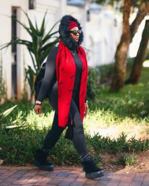 Shauwn Mkhize Instagram - Commanding the moment, quietly and powerfully ❤️🖤 ,stepping out in my favourable mood bold and calm #MyWorldMyRules #KwaMamkhize