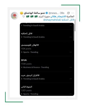Shayma Helali Instagram - هاشتاغ #شيماء_هلالي و #كل_الحكاية يتصدران الترند على منصة X في #السعودية
@shaymahelali
#اخبار_روتانا
#RotanaMusic