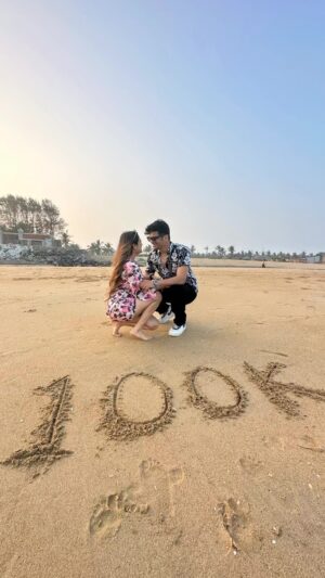 Shriya Jain Instagram - You’re my strength , you’re my main!
Thankyou for making me feel the luckiest girl of this planet! 
Happy 100k to us on our vlog channel “Shriya Jain Vlogs” 🤍
You’re the reason why my heart & my lips smile a little more everyday 🤍✨